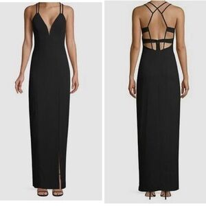 NEW AIDAN MATTOX V-Neck Column Gown